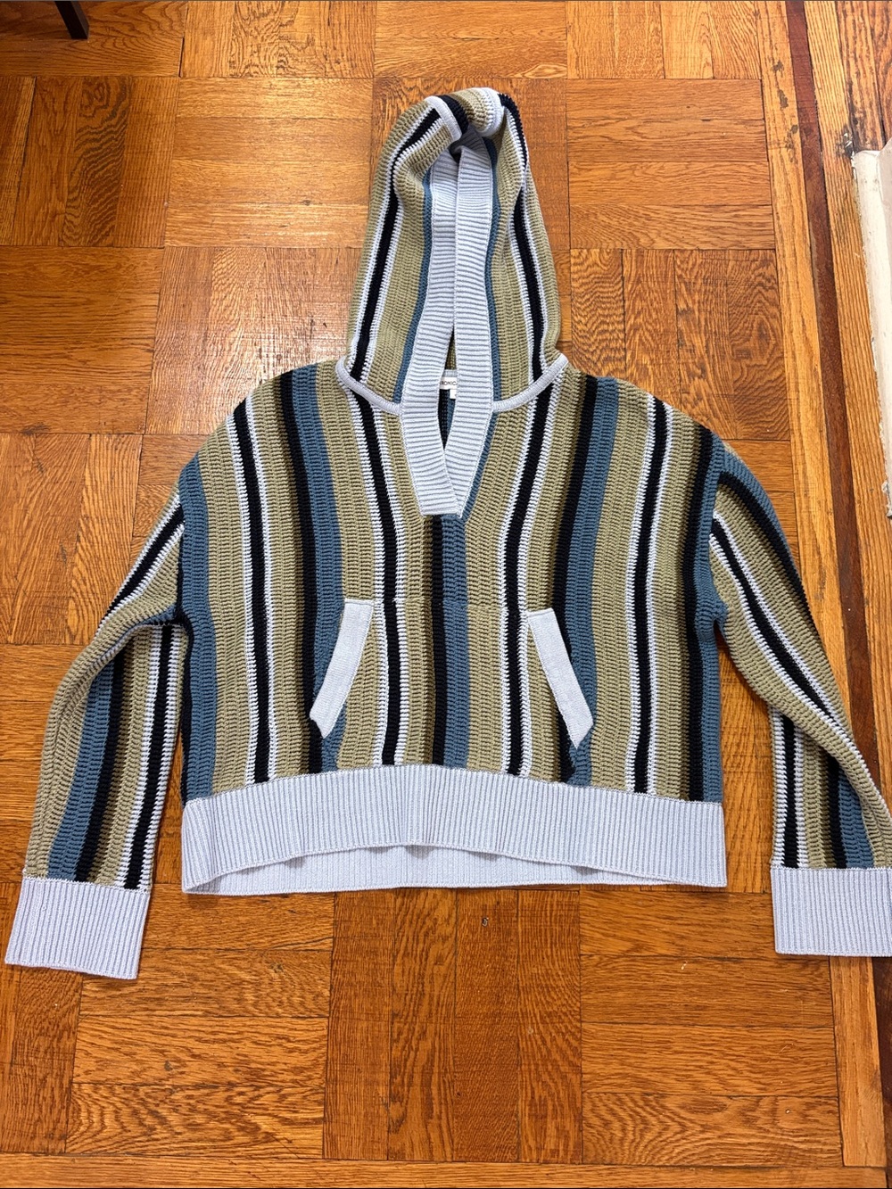 Veronica Beard Stripped Knit Hoodie